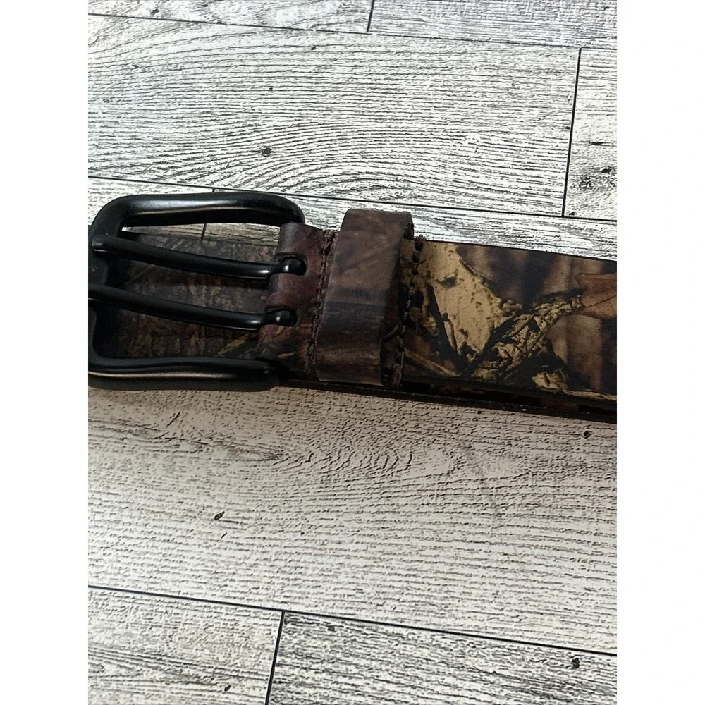 Camo Brown Genuine Leather 1402‎ Two Prong Work Belt - Men's XXL Size 52